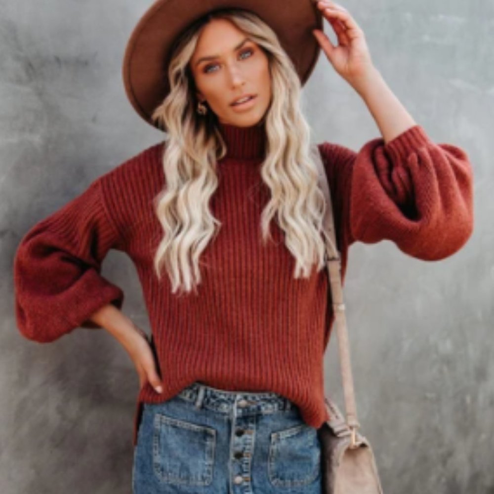 BOZENKA Ribbed Mock Neck Sweater - Picture 9 of 9